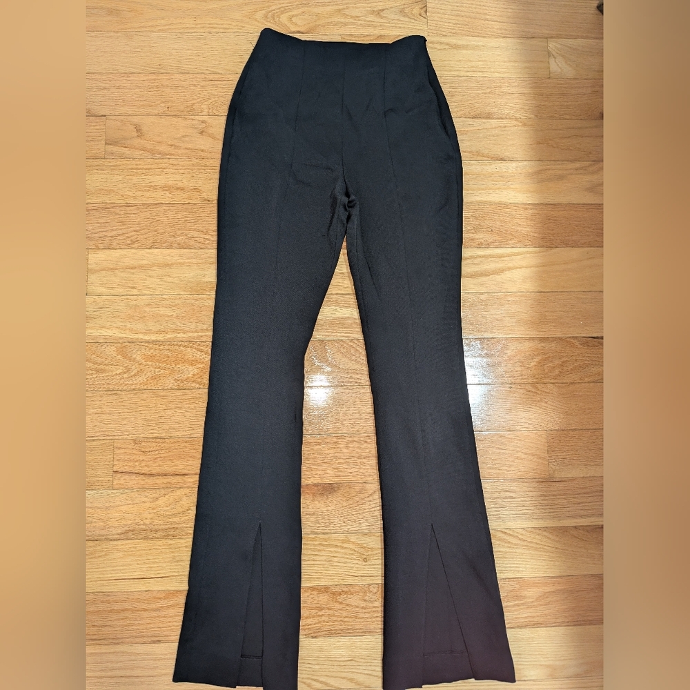 NWOT SANDRO HAVRE HIGH WAIST SPLIT HEM FLARE PANTS - Picture 8 of 12